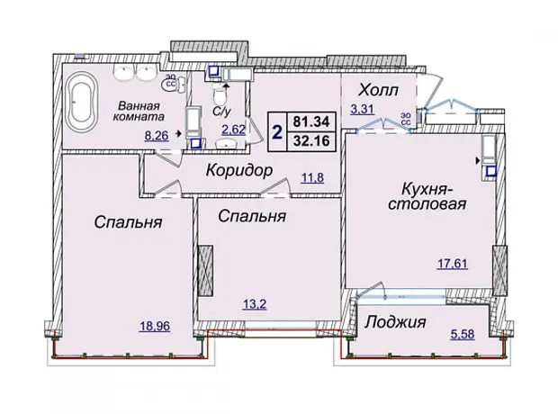 Квартира на вул. Андрія Верхогляда, 19А в Києві, ID 175853, фото №2