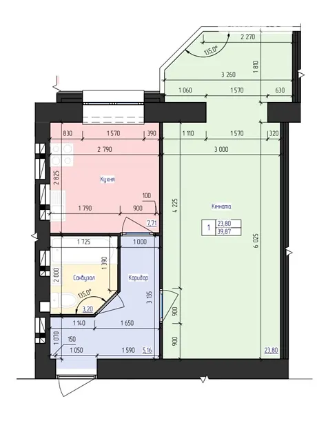 Квартира на вул. Тбіліська, 9В в Запоріжжі, ID 171190, фото №2