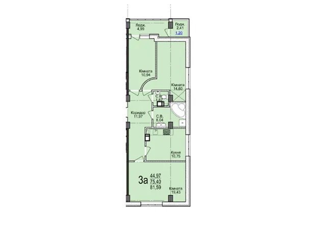Квартира на бул. Шевченка, 202 в Черкасах, ID 227249, фото №6
