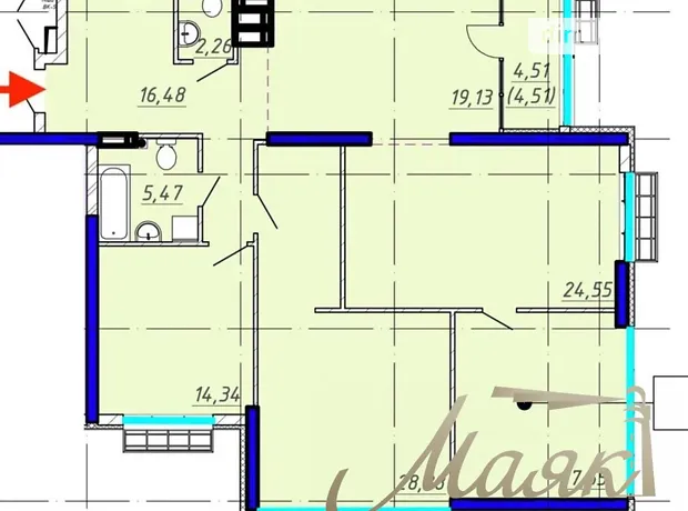 Квартира на вул. Михайла Бойчука, 41Б в Києві, ID 166402, фото №3