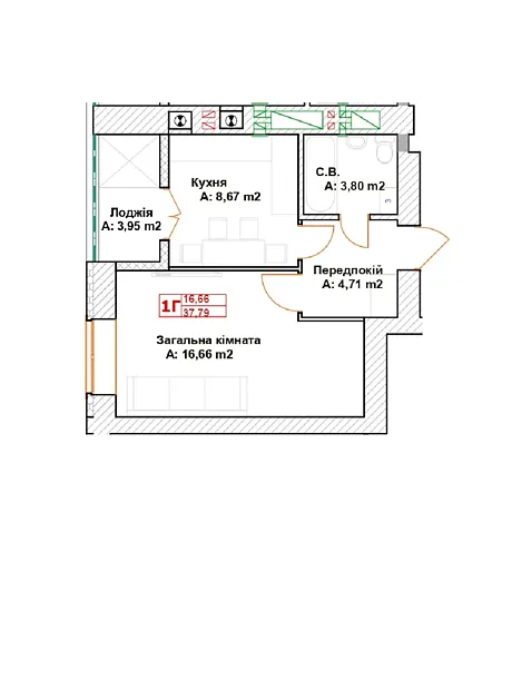 Квартира на вул. Вишнева, 35 в Києві, ID 227058, фото №2