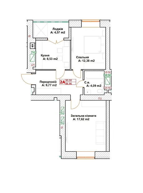 Квартира на вул. Вишнева, 35 в Києві, ID 220966, фото №2