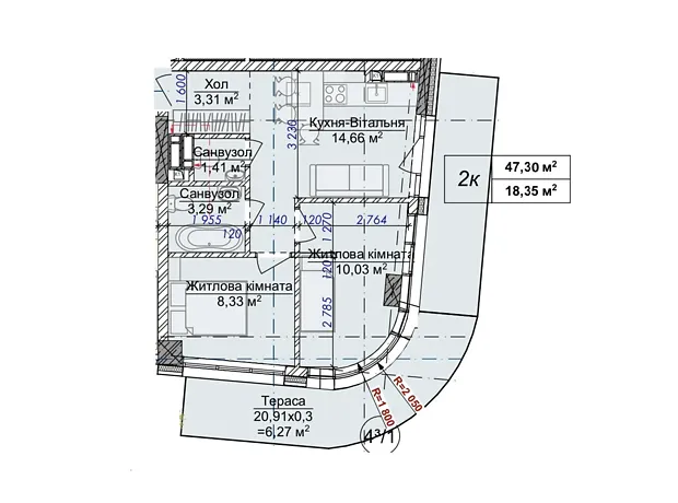 Квартира на вул. Грушевського, 4А в Ужгород, ID 229760, фото №2