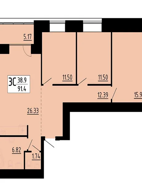 Квартира на вул. Академіка Сергія Корольова, 7Б в Тернополі, ID 237063, фото №1