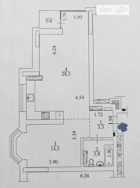 Квартира на вул. Лесі Українки в Києві, ID 262982, фото №2