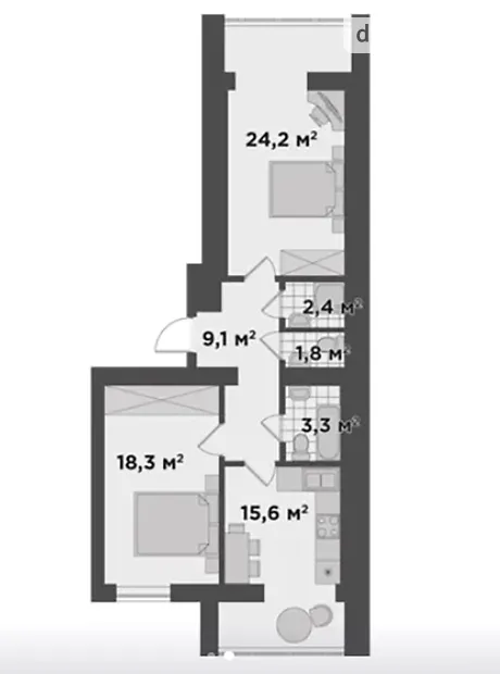 Квартира на вул. Івана Кожедуба, 4В в Києві, ID 221951, фото №2