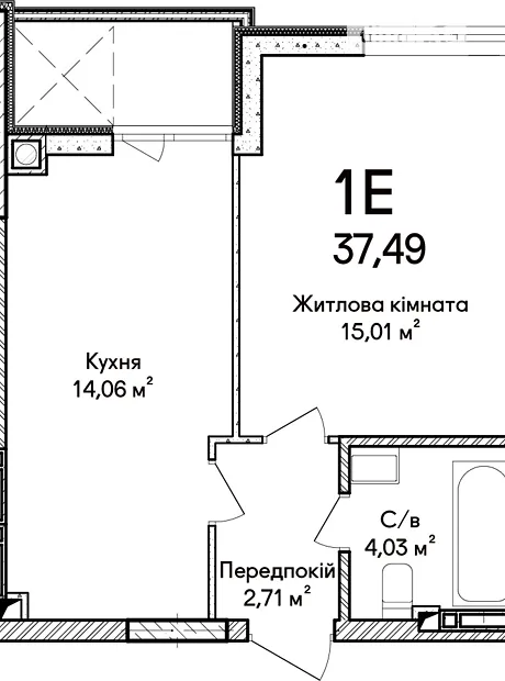 Квартира на вул. Ольги Кобилянської 1В/26 в Києві, ID 301254, фото №2