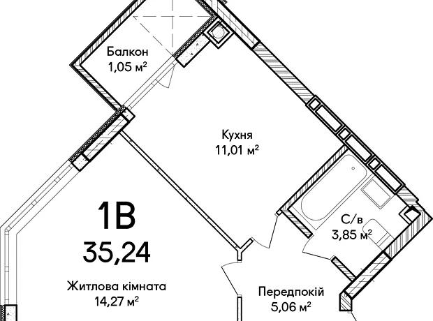 Квартира на вул. Ольги Кобилянської, 1В/19 в Києві, ID 271894, фото №10