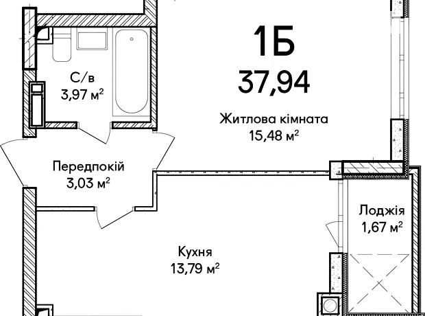 Квартира на вул. Ольги Кобилянської, 1В/18 в Київ, ID 271929, фото №2