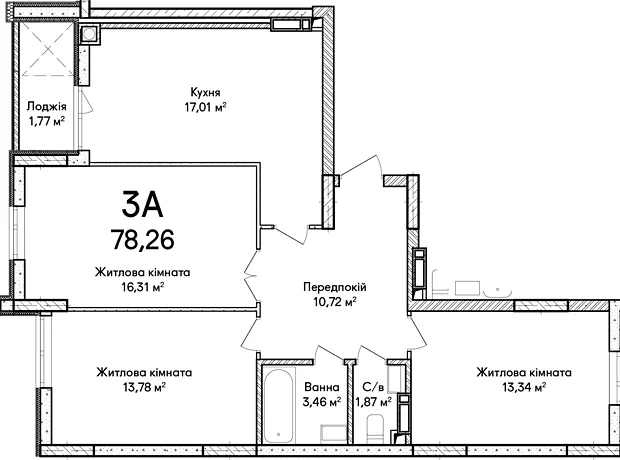 Квартира на вул. Кобилянської Ольги 1В/18 в Києві, ID 230720, фото №11