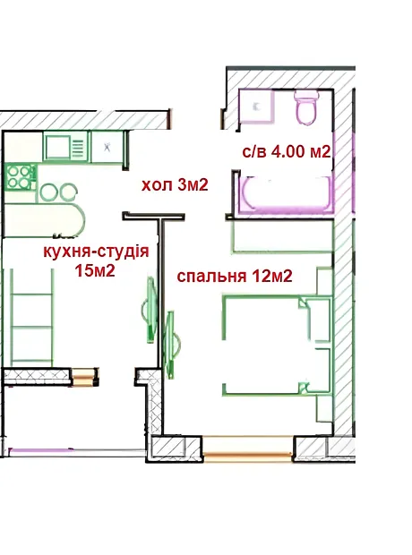 Квартира на вул. Сім’ї Шкарівських в Києві, ID 225722, фото №27
