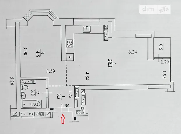 Квартира на вул. Лесі Українки, 3 в Києві, ID 261794, фото №29