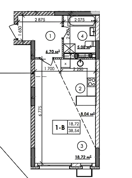 Квартира на вул. Каунаська, 27 в Київ, ID 223186, фото №2