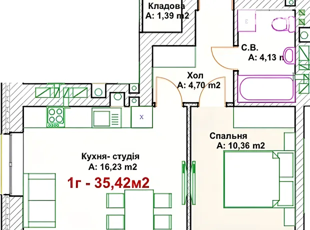 Квартира на вул. Троїцька, 15 в Київ, ID 351547, фото №4