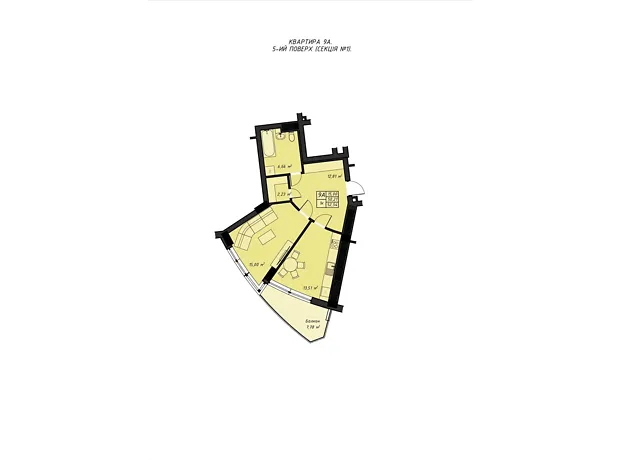 Квартира на вул. Галицького Данила, 16 в Рівному, ID 206383, фото №2