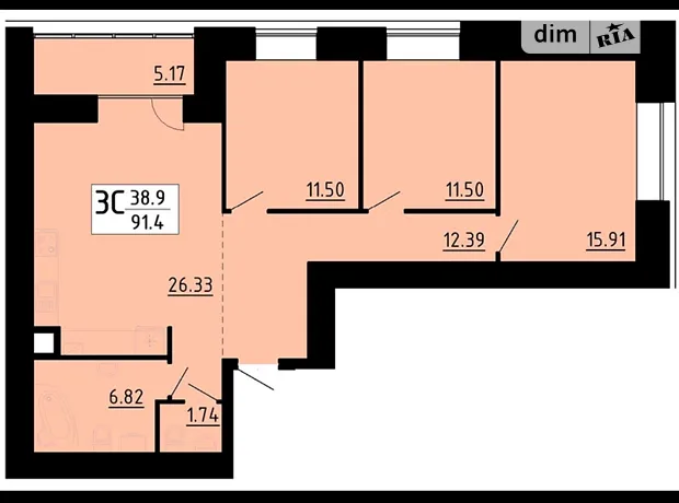Квартира на вул. Академіка Сергія Корольова, 7Б в Тернополі, ID 219301, фото №7