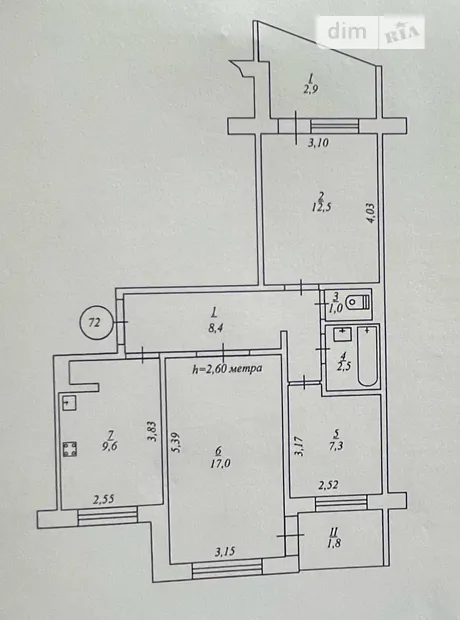 Квартира на вул. Ньютона, 34 в Кривому Розі, ID 273022, фото №26