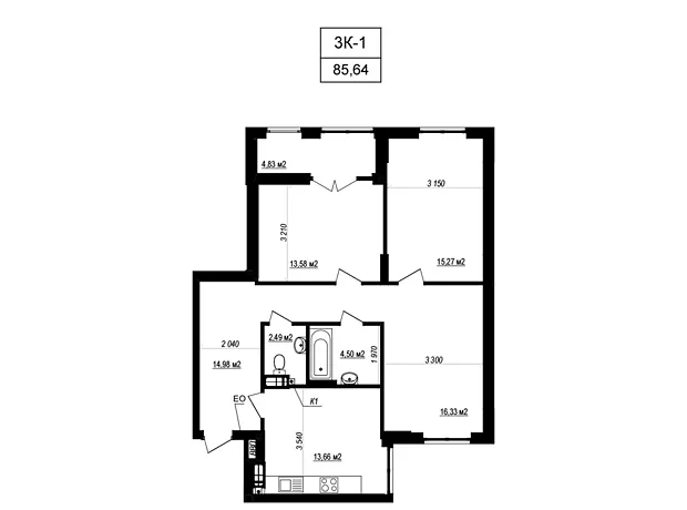 Квартира на вул. Яблунева, 3А в Києві, ID 222988, фото №1
