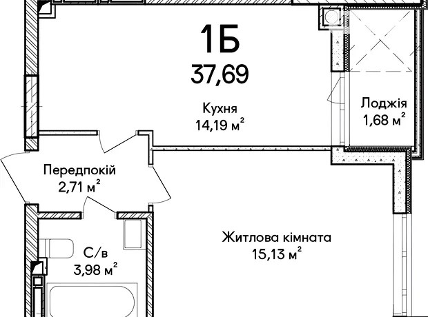 Квартира на вул. Ольги Кобилянської, 1В/28 в Києві, ID 480418, фото №2