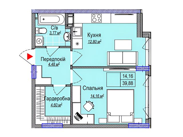 Квартира на вул. Кам'янська, 127 в Києві, ID 170997, фото №1