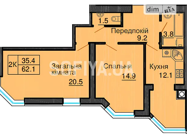 Квартира на просп. Мартинова, 32 в Києві, ID 222590, фото №1