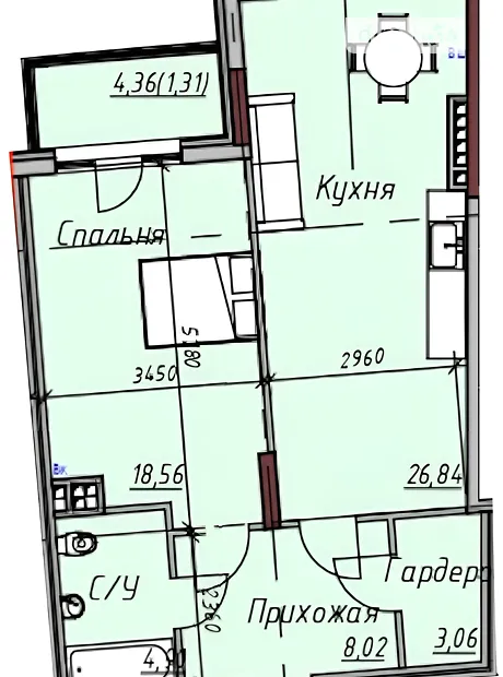 Квартира на пров. Маячний, 11 в Одесі, ID 206147, фото №9