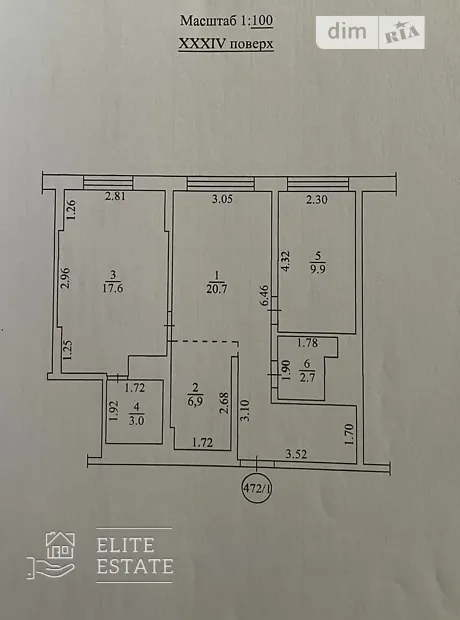 Квартира на вул. Академіка Заболотного, 1Б в Київ, ID 189744, фото №2