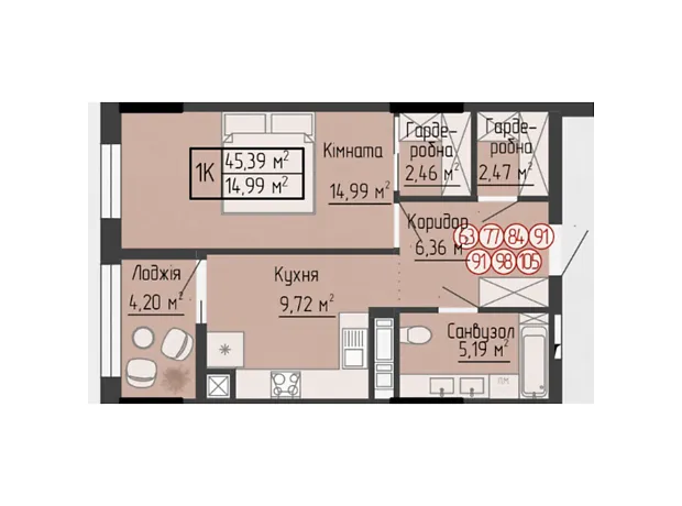 Квартира на вул. Яреми, 18 в Тернопіль, ID 330506, фото №3