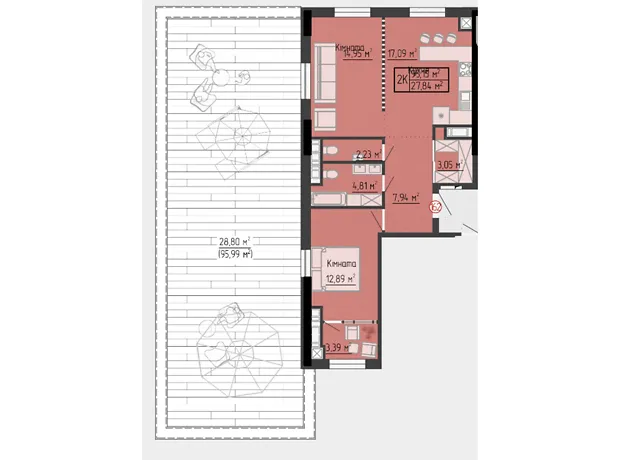 Квартира на вул. Яреми, 18 в Тернополі, ID 242818, фото №2