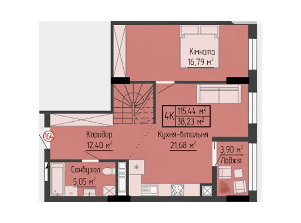 Квартира на вул. Яреми, 18 в Тернополі, ID 232746, фото №2