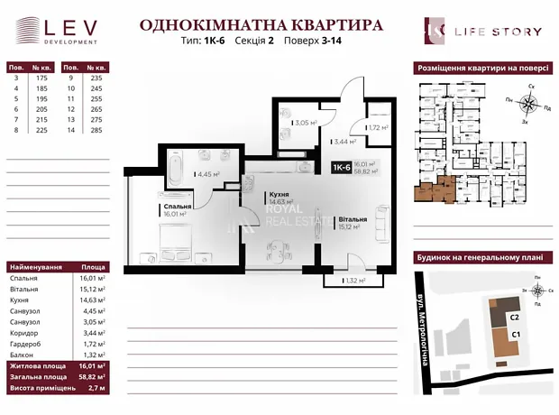 Квартира на вул. Метрологічна, 13А в Києві, ID 200086, фото №1