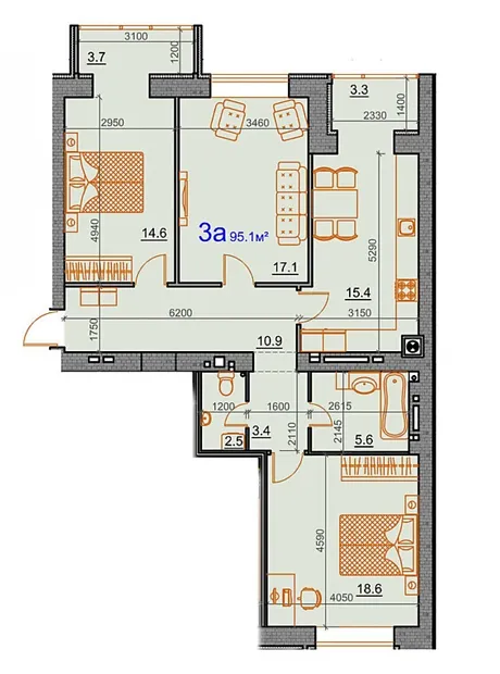 Квартира на вул. Курортна 7В/7 в Миколаєві, ID 177869, фото №1
