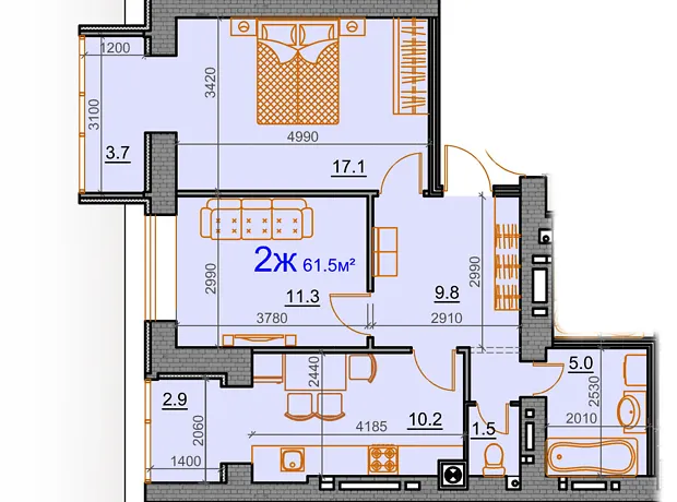 Квартира на вул. Курортна 7В/7 в Миколаїв, ID 162737, фото №1