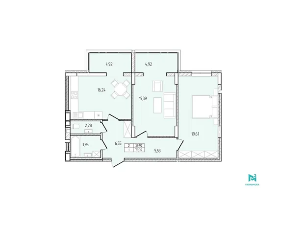 Квартира на вул. Перемоги, 8А в Хмельницькому, ID 245947, фото №2