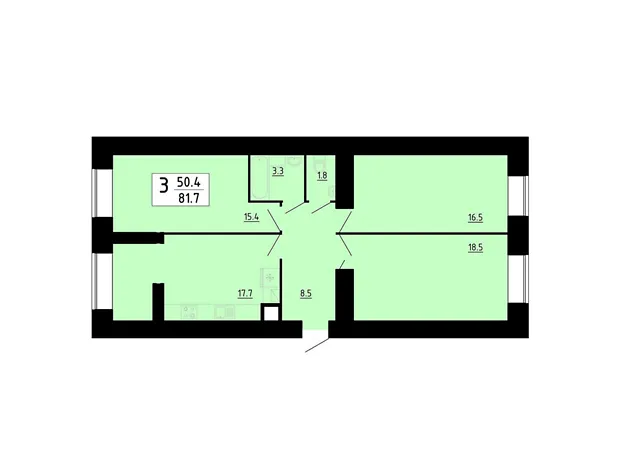 Квартира на вул. Академіка Сергія Корольова, 7Б, ID 360905, фото №1