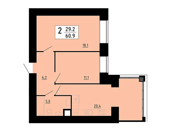Квартира на вул. Академіка Сергія Корольова, 7Б в Тернополі, ID 360903, фото №6