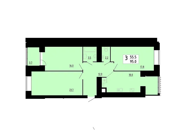Квартира на вул. Академіка Сергія Корольова, 7Б, ID 360901, фото №1