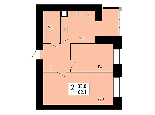 Квартира на вул. Академіка Сергія Корольова, 7Б, ID 360935, фото №1