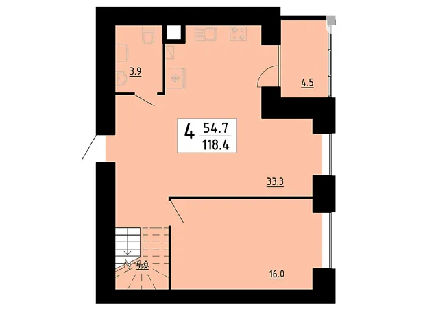 Квартира на вул. Академіка Сергія Корольова, 7Б в Тернополі, ID 360922, фото №5