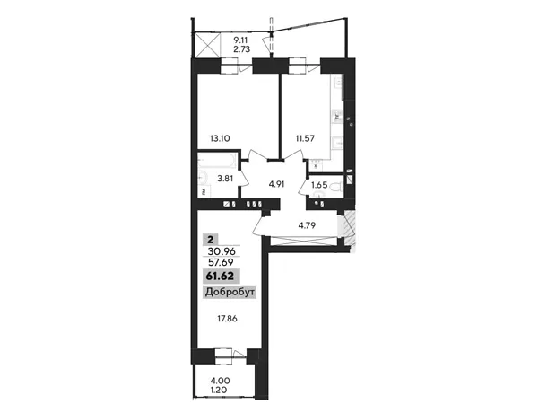 Квартира на пров. Панаса Мирного 9/1 в Хмельницькому, ID 304370, фото №6
