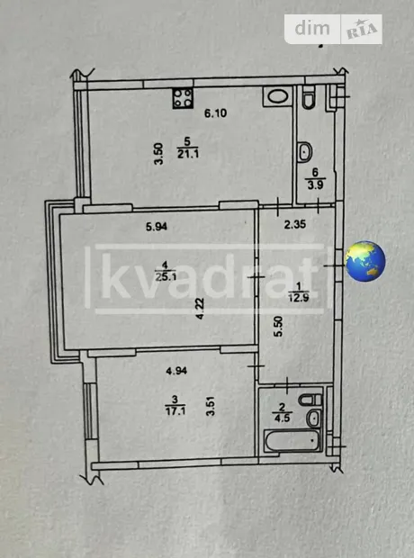 Квартира на наб. Дніпровська, 14Б в Києві, ID 180616, фото №17