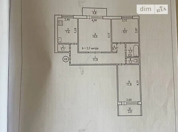 Квартира на вул. Гірничих інженерів, 41 в Кривому Розі, ID 214582, фото №14