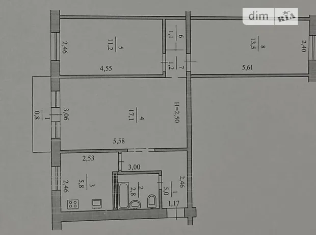 Квартира на вул. Віталія Матусевича, 40 в Кривому Розі, ID 200493, фото №1