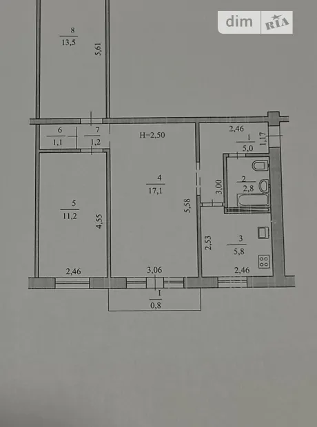 Квартира на вул. Віталія Матусевича, 40 в Кривому Розі, ID 200493, фото №8
