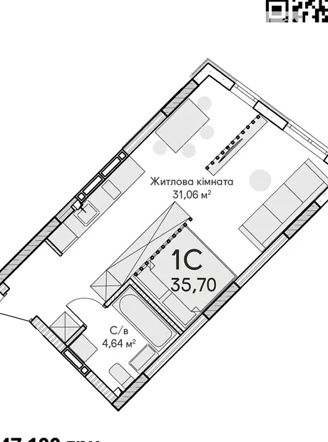 Квартира на вул. Ольги Кобилянської, 12 в Києві, ID 245916, фото №6