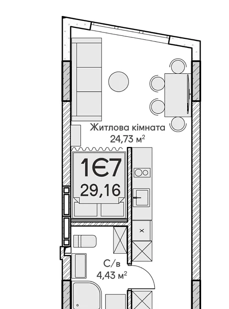 Квартира на вул. Ольги Кобилянської 1В/12 в Києві, ID 244834, фото №6
