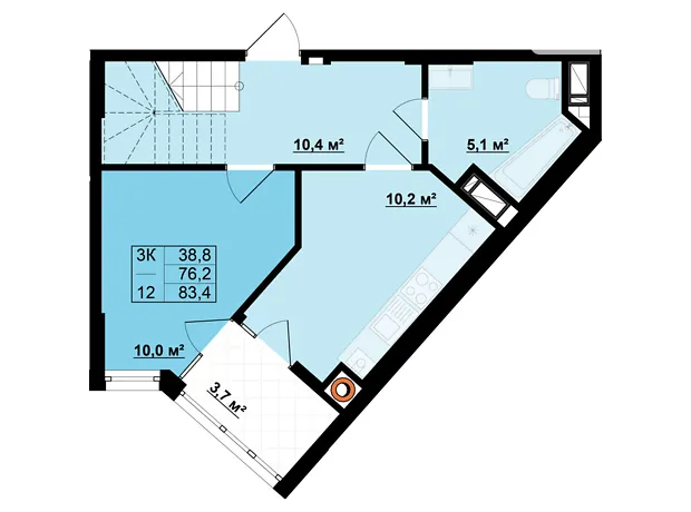 Квартира на вул. Кобилянської, 20 в Івано-Франківську, ID 268304, фото №3