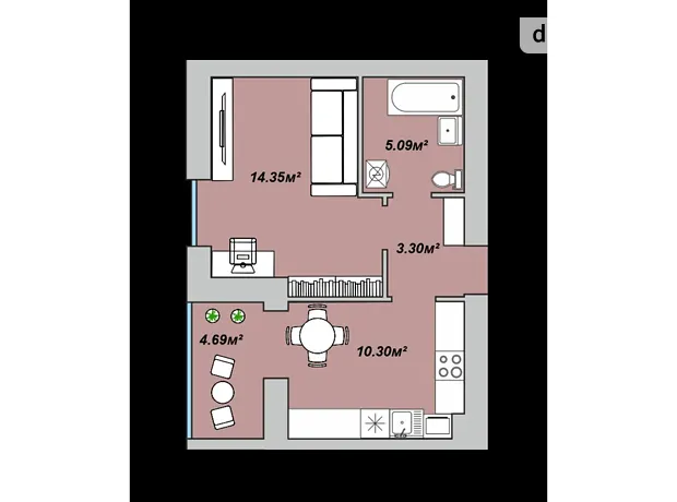 Квартира на вул. Ярослава Мудрого, 26 в Луцьк, ID 246087, фото №2