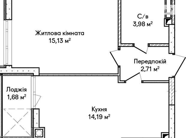Квартира на вул. Ольги Кобилянської, 1В/36 в Київ, ID 351571, фото №2