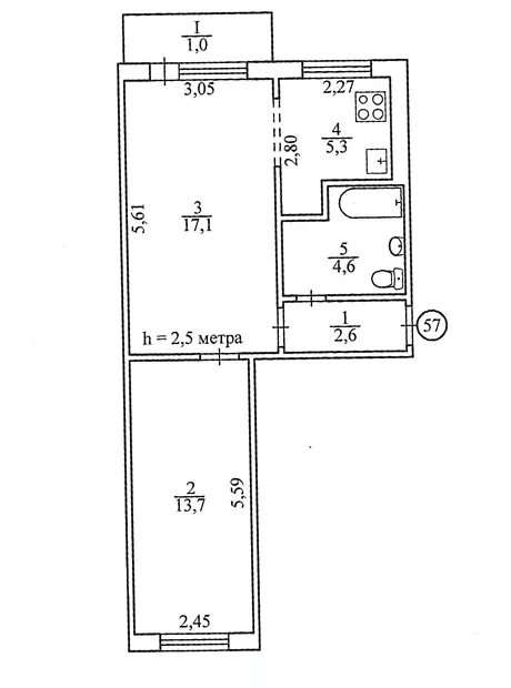 Квартира на вул. Олексія Різниченка, 64 в Кривому Розі, ID 168171, фото №32